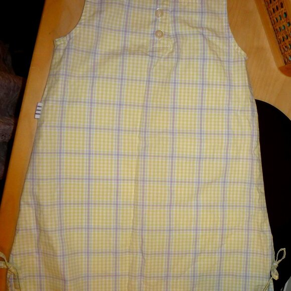 Vintage Toddler Girls size 3T Esprit plaid print sleeveless summer pastel dress - Picture 3 of 4